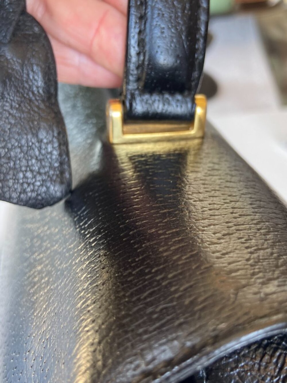 Authentic Vintage Gucci Black Leather Hand Bag and Original Dust Bag - Picture 9 of 15